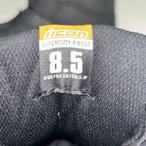 Icon Super Duty 4 Black Motorcycle Riding Boot Size 8.5 US main image 6
